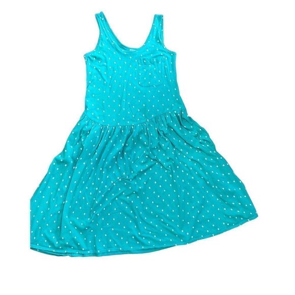 Victoria’s Secret Vintage Turquoise White Polka Dot Fit & Flare dress gold label - Picture 7 of 9